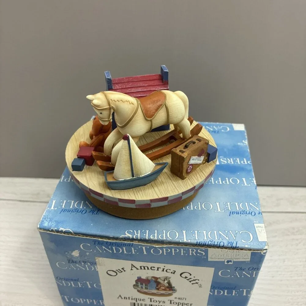Our America Gift Antique Toys Candle Topper Vintage 2002 Americana Decor